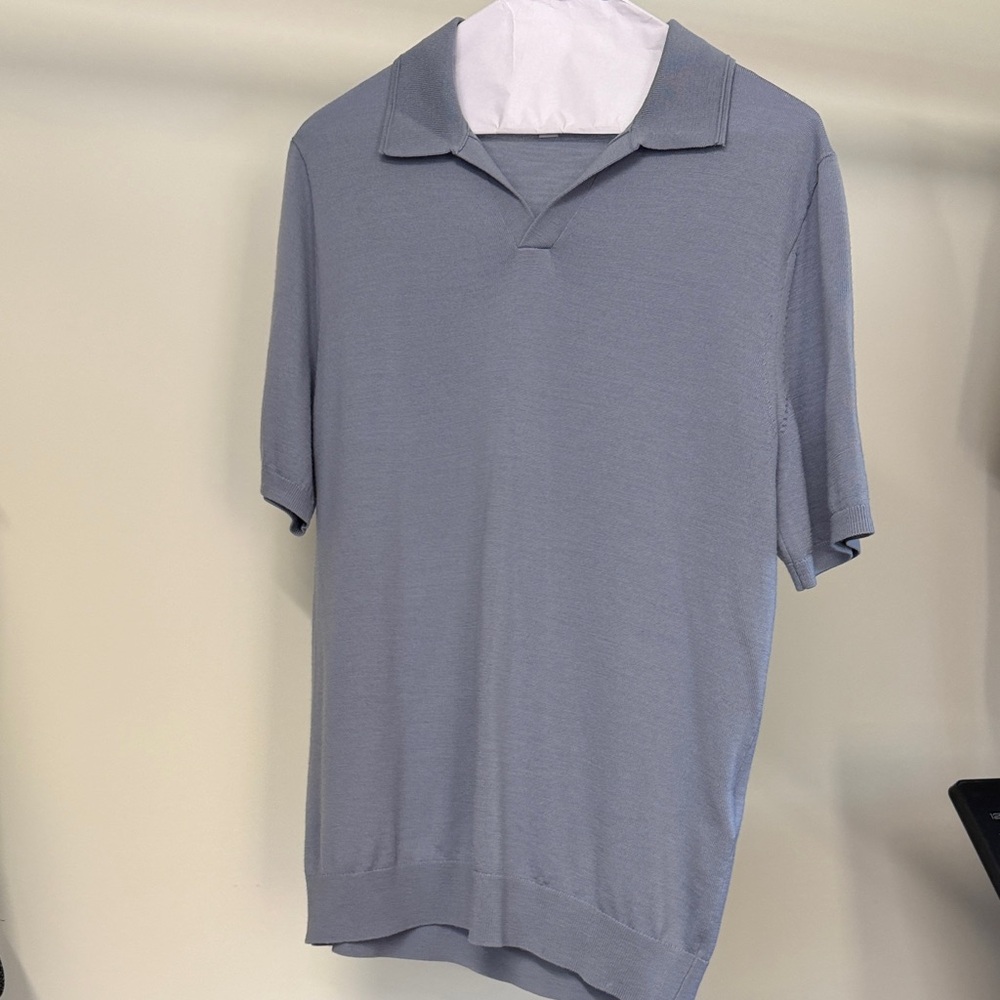 Reiss Men's Light Blue 100% Merino Wool Shirt